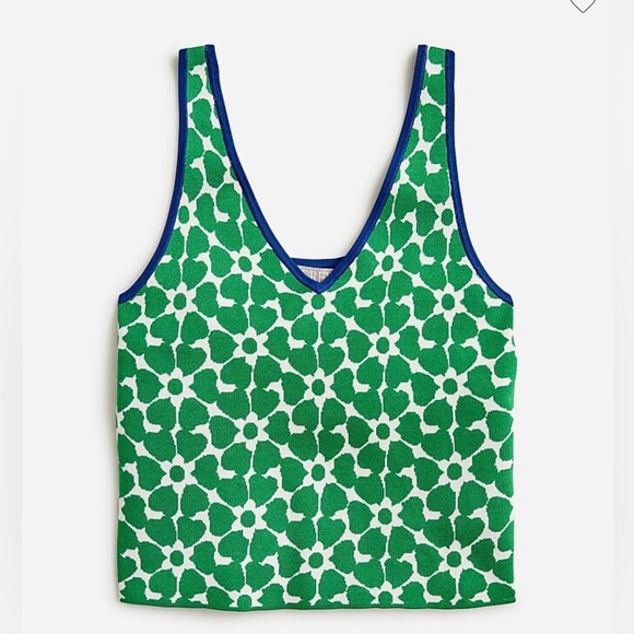J. Crew Fitted Sweater-Tank in  Floral Jacquard - Picture 1 of 9